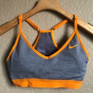 Grey + Orange Nike Sports Bra